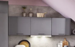 Einbauküche Perfect Brillant, perlgrau, inkl. Miele Elektrogeräte