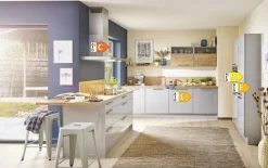 Einbauküche Perfect brillant/Vancouver, perlgrau Hochglanz, inkl. Privileg Elektrogeräte