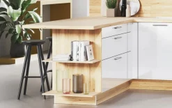 Einbauküche Perfect brillant, weiß, inkl. Privileg Elektrogeräte