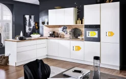 Einbauküche Perfect Brillant, weiß, inkl. Siemens Elektrogeräten