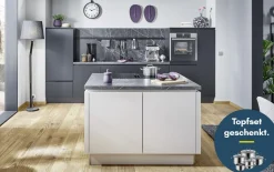 Einbauküche Perfect soft, schwarz, inkl. Bosch Elektrogeräte