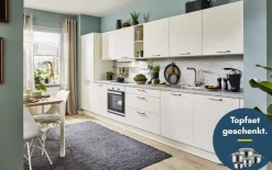 Einbauküche Perfect Soft, weiß matt, inkl. Blaupunkt Elektrogeräte