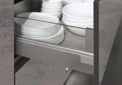 Einbauküche Riva, Beton Terragrau Nachbildung, inkl. Privileg Elektrogeräte