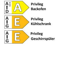 Einbauküche Rosian, Beton grau Nachbildung, inkl. Privileg Elektrogeräte