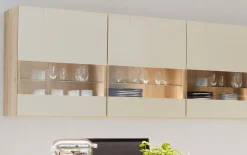 Einbauküche Rosian/Felde, Eiche San Remo Nachbildung/magnolia Hochglanz, inkl. Miele Elektrogeräte