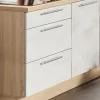 Einbauküche Rosian, Stadum, Weißbeton Nachbildung, inkl. Elektrogeräte