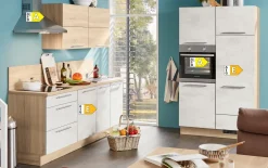 Einbauküche Rosian, Stadum, Weißbeton Nachbildung, inkl. Elektrogeräte
