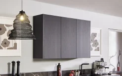 Einbauküche Scala/Calgary, amarant/Samteiche schwarz Nachbildung, inkl. Blaupunkt Elektrogeräte