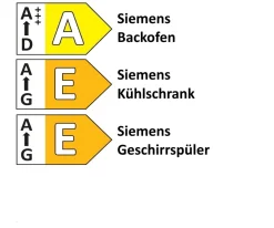 Einbauküche Sunta/Esilia, grafitschwarz matt, inkl. Siemens Elektrogeräte