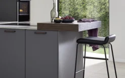 Einbauküche Sunta/Ferna, schiefergrau/seidengrau, inkl. Bosch Elektrogeräte