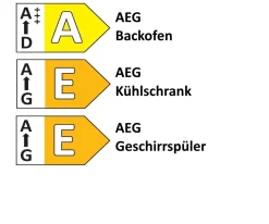 Einbauküche Sunta, weiß/olive, inkl. AEG Elektrogeräte