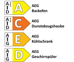 Einbauküche Torna, alpinweiß, inkl. AEG Elektrogeräte