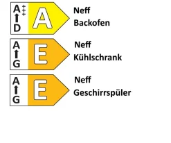 Einbauküche Torna, schwarz matt, inkl. Neff Elektrogeräte