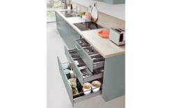 Einbauküche Touch, aqua supermatt Lacklaminat, inkl. Privileg Elektrogeräte