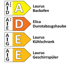 Einbauküche Touch, Lacklaminat weiß supermatt, inkl. Elektrogeräte