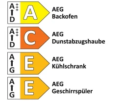 Einbauküche Uno/Bali, perlgrau/Nussbaum Nachbildung, inkl. AEG Elektrogeräte