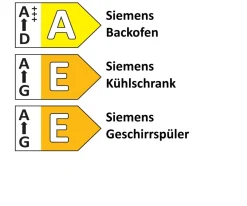 Einbauküche Uno, kristallweiß, inkl. Siemens Elektrogeräte