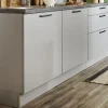 Einbauküche Uno, perlgrau, inkl. AEG Elektrogeräte