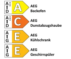 Einbauküche Uno, perlgrau, inkl. AEG Elektrogeräte