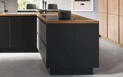 Einbauküche Uno/Walden, schwarz/Eiche wild Nachbildung, inkl. Bosch Elektrogeräte