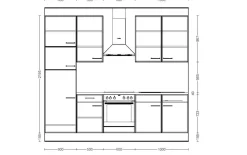 Einbaukueche IP 1200, Beton Nachbildung, inkl. Privileg Elektrogeräte