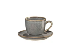 Espressotasse mit Unteretasse saisons, denim/grau, 5,5 cm