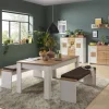 Esstisch Matera, weiß/Altholz-Nachbildung