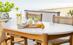 Esstisch Terracina, weiß/Akazienholz