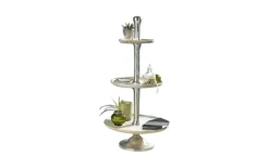Etagere 3-stöckig, braun/silber, 95 cm