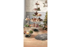 Etagere 3-stöckig, braun/silber, 95 cm