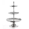 Etagere 3-stöckig in silber, 42 x 80 x 42 cm