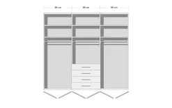 Falttürenkleiderschrank Loft, alpinweiß, 300 x 236 cm