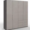 Funktionsschrank Loft, kieselgrau, 200 x 216 cm