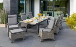 Garten-Positionsstuhl Komido, braunanthrazit meliert