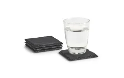 Glasuntersetzer aus Schiefer, 4-er Set