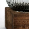 Glasvase/Windlicht, grau/braun, 12 x 31 cm