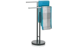 Handtuchhalter Sinerio aus Metall in anthrazit Pulverbeschichtet, Absetzung in chrom Matt