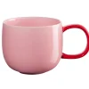 Henkelbecher Joy, Tasse rosa/Henkel rot, 0,4 l