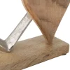 Herz Dekoaufsteller Carolyn, hellbraun/silber, 23 x 7,5 x 28 cm