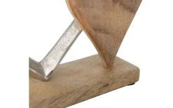 Herz Dekoaufsteller Carolyn, hellbraun/silber, 23 x 7,5 x 28 cm