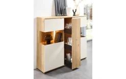 Highboard Bergen, Balkenbuche/weiß, inkl. Apothekerauszug