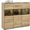 Highboard Jackson, Eiche teilmassiv, inkl. LED-Beleuchtung