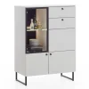 Highboard Lugano, pastellgrau