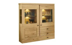 Highboard next level 3000 in Wildeiche hell soft gebürstet geölt teilmassiv