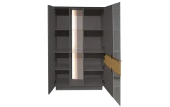 Highboard Nova, anthrazit/Eiche massiv, inkl. Griffbeleuchtung