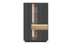 Highboard Nova, anthrazit/Eiche massiv, inkl. Griffbeleuchtung