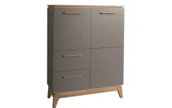 Highboard Sten, schiefergrau/Eiche massiv
