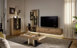 Highboard Targo, Kerneiche natur/anthrazit