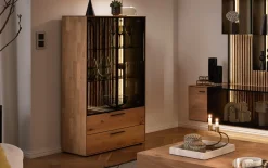 Highboard Targo, Kerneiche natur/anthrazit