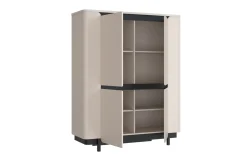 Highboard Vodol, sandfarbig/schwarz